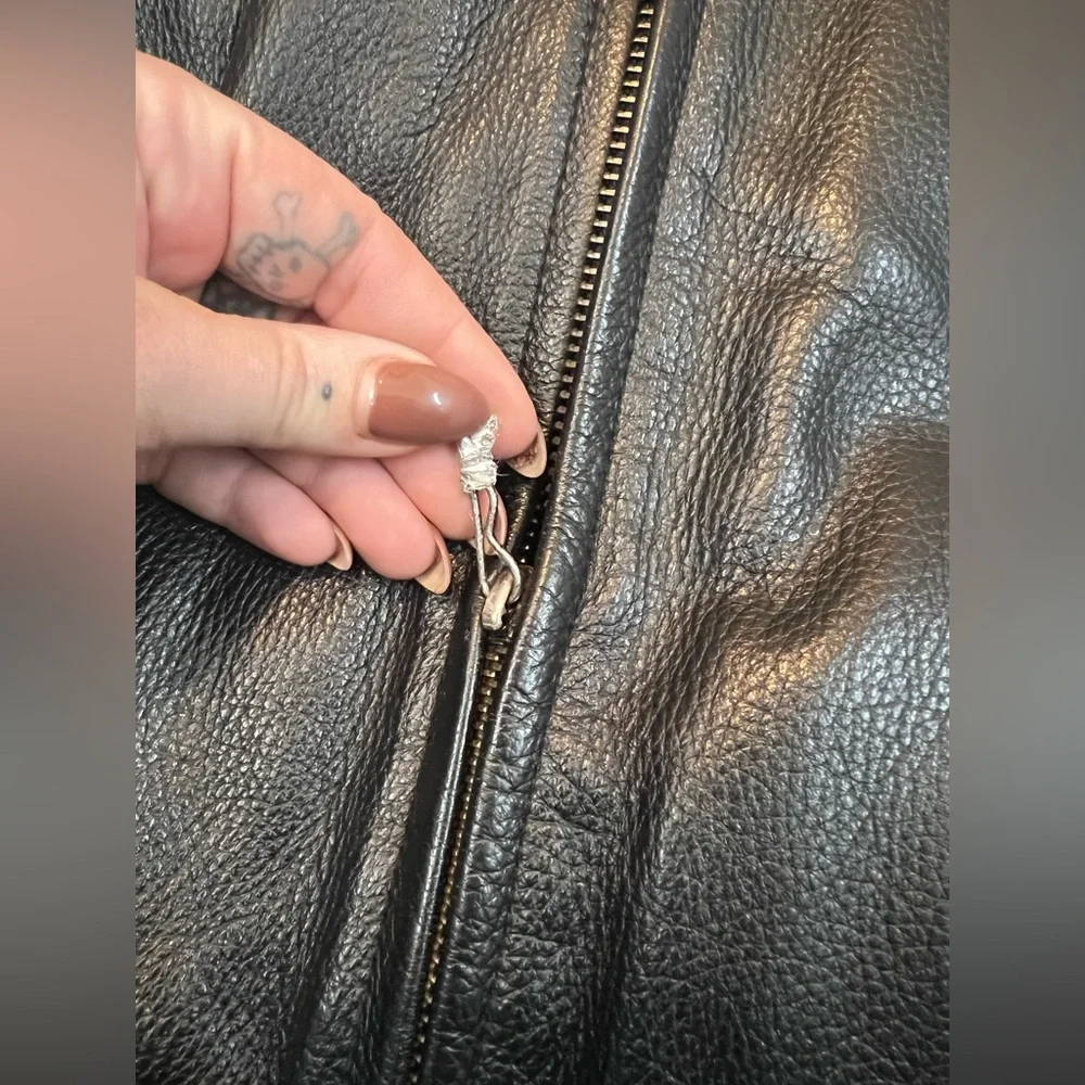 Vintage Wilson’s leather bomber jacket coat black - Picture 5 of 9